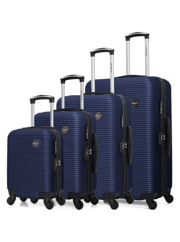 BlueStar 4-delige hardcase-trolleyset "London" donkerblauw
