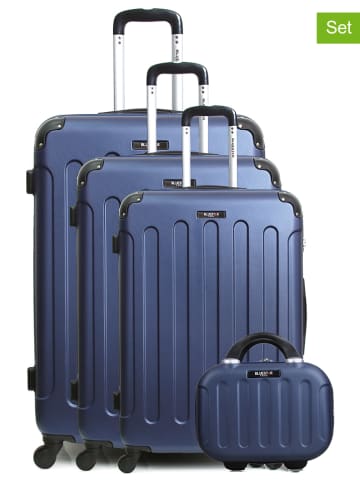 BlueStar 4-delige hardcase-trolleyset "Madrid" donkerblauw