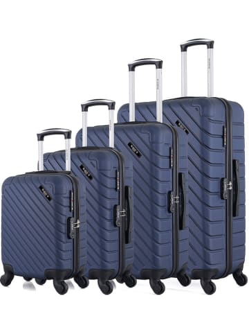 BlueStar 4tlg. Hardcase-Trolleyset "Cite" in Dunkelblau