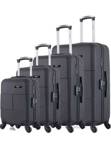 BlueStar 4-delige hardcase-trolleyset "Miami" zwart