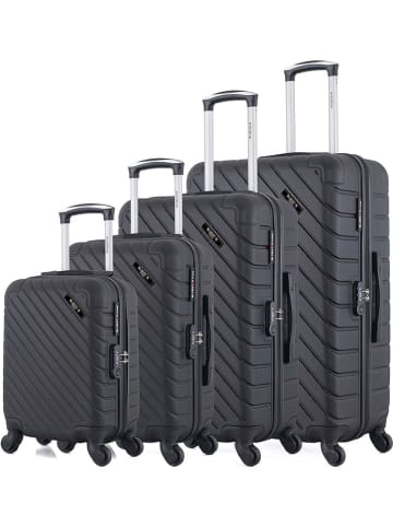 BlueStar 4tlg. Hardcase-Trolleyset "Cite" in Schwarz