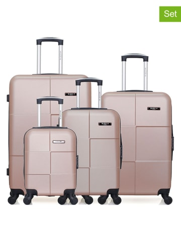 BlueStar 4-delige hardcase-trolleyset "Miami" lichtroze