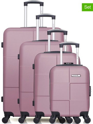 BlueStar 4-delige hardcase-trolleyset "Miami" paars