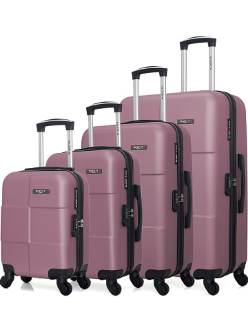 BlueStar 4-delige hardcase-trolleyset "Miami" paars