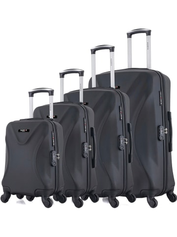 BlueStar 4tlg. Hardcase-Trolleyset "Garibaldi" in Schwarz