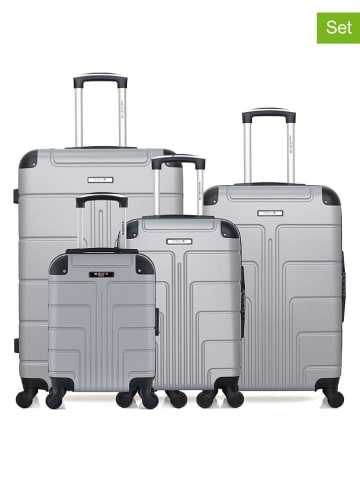 BlueStar 4-delige hardcase-trolleyset "Ottawa" grijs