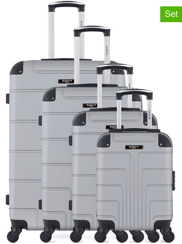 BlueStar 4tlg. Hardcase-Trolleyset "Ottawa" in Grau