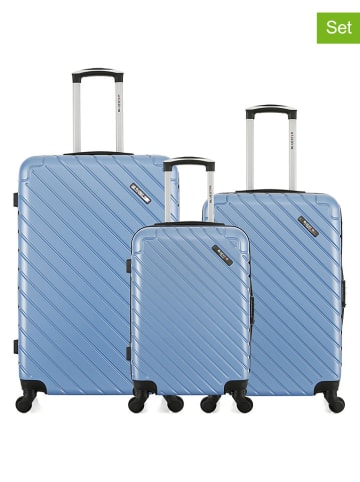 BlueStar 3-delige hardcase-trolleyset "Cite" lichtblauw