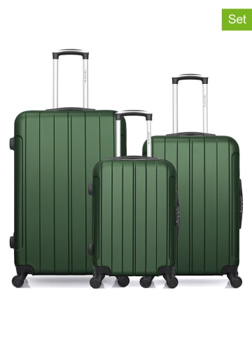 BlueStar 3-delige hardcase-trolleyset "Napoli" groen