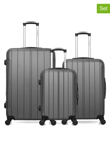 BlueStar 3-delige hardcase-trolleyset "Napoli" antraciet