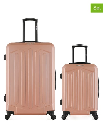 BlueStar 2-delige hardcase-trolleyset "Hagen" lichtroze