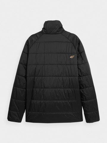 4F Doorgestikte trekkingjas zwart/bruin