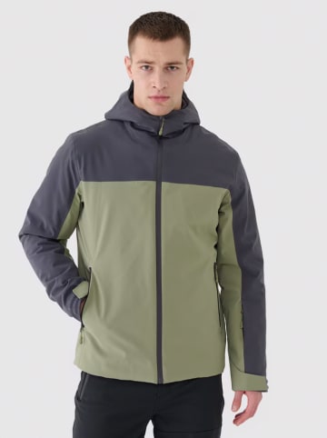 4F Ski-/ Snowboardjacke in Khaki/ Grau