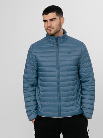 4F Doorgestikte jas blauw