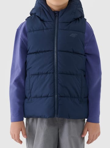 4F Doorgestikte bodywarmer donkerblauw