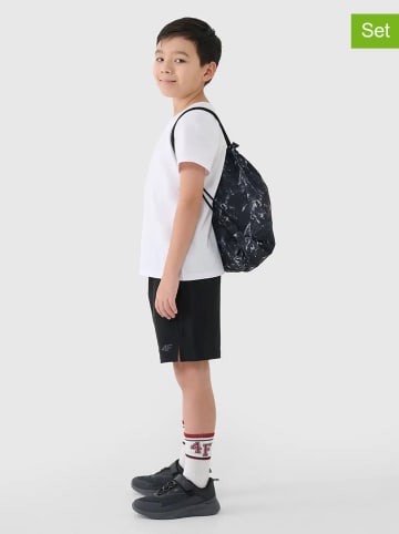 4F 3-częściowy zestaw sportowy w kolorze biało-czarnym