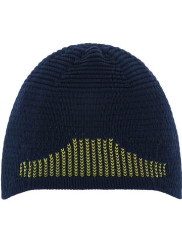 Eisbär Beanie "Active Warm" in Dunkelblau/ Limette
