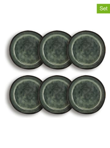 Ogo Living Talerzyki deserowe (6 szt.) "Grenada" w kolorze zielonym - Ø 20 cm