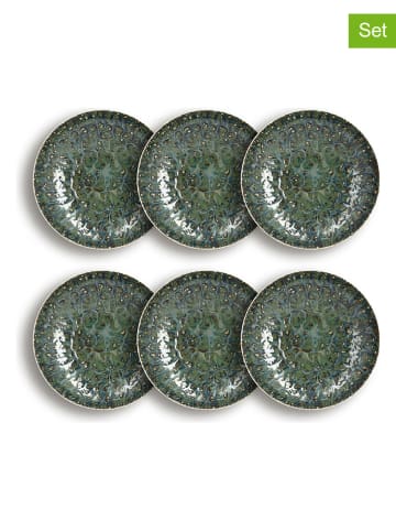Ogo Living 6er-Set: Dessertteller "Venus" in Grün - Ø 21 cm