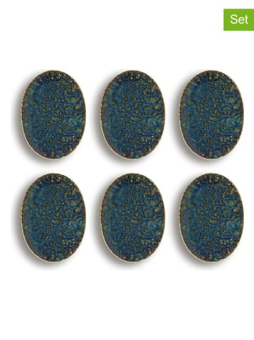 Ogo Living Talerzyki deserowe (6 szt.) "Venus" w kolorze niebieskim - 24 x 17 cm