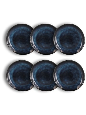 Ogo Living 6er-Set: Dessertteller "Costa" in Blau/ Grau - Ø 21 cm