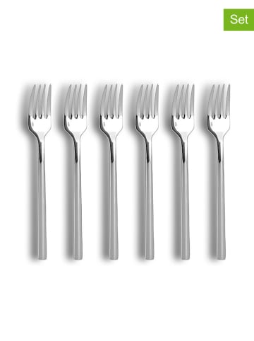 Ogo Living 6-delige set: roestvrijstalen dessertvorken "Nature" - (L)18 cm