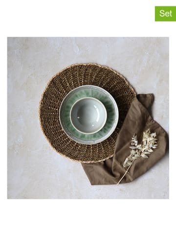 Ogo Living Podkładki stołowe (6 szt.) "Bali" w kolorze jasnobrązowym - Ø 38 cm