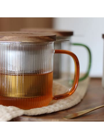 Ogo Living Theekop transparant/rood - 300 ml