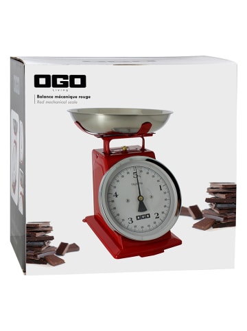 Ogo Living Küchenwaage in Rot - (B)21 x (H)24,5 x (T)16,5 cm