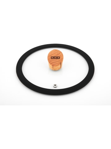 Ogo Living Glasdeckel "Ector" in Schwarz/ Natur - Ø 18 cm