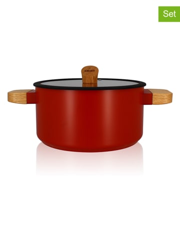 Ogo Living 2-delige set: pan met deksel "Ector" rood - Ø 24 cm
