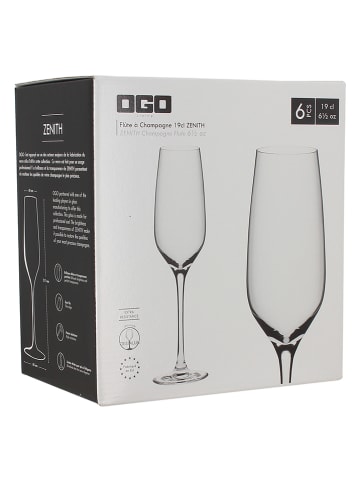Ogo Living 6-delige set: champagneglazen - 190 ml