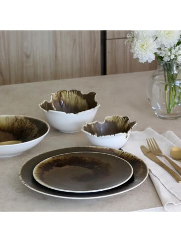 Ogo Living 6er-Set: Dessertteller in Braun - Ø 21 cm