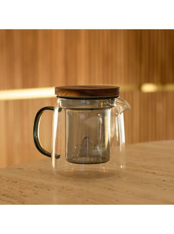 Ogo Living Teekanne in Transparent/ Silber