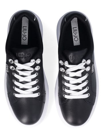 Liu Jo Skórzane sneakersy w kolorze czarnym