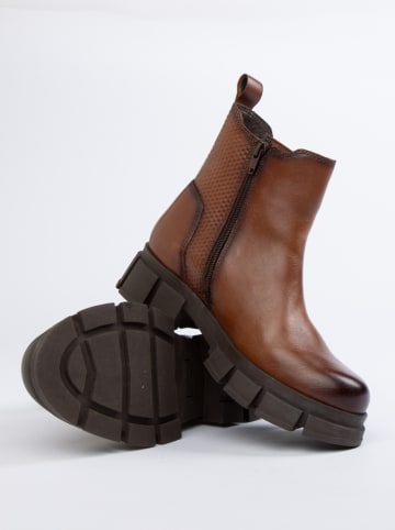 JOLANA & FENENA Leder-Boots in Hellbraun