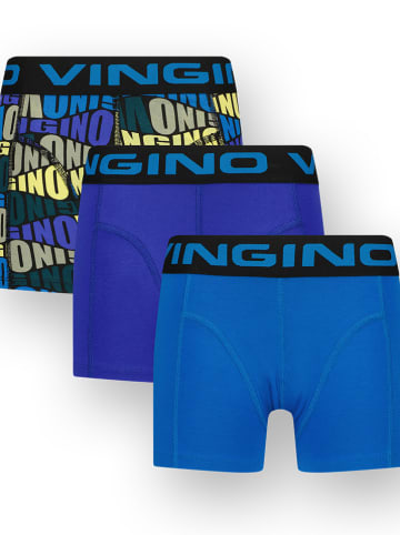 Vingino 3er-Set: Boxershorts in Blau/ Dunkelblau