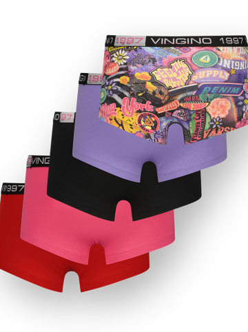 Vingino 5er-Set: Boxershorts in Rot/ Schwarz/ Pink
