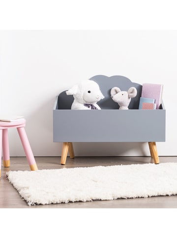 WellHome for Kids Spielzeugkiste in Grau - (B)58 x (H)45,5 x (T)28 cm