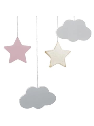 WellHome for Kids Hängedeko in Hellbraun/ Grau/ Rosa - (B)15,6 x (H)43,5 x (T)1,2 cm