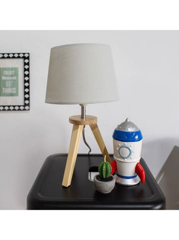 WellHome for Kids Lampa stołowa w kolorze jasnobrązowo-szarym - wys. 30,5 x Ø 18,5 cm