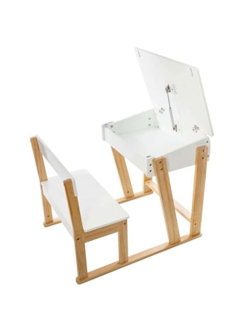 WellHome for Kids Schulbank in Weiß - (B)58 x (H)64 x (T)79 cm