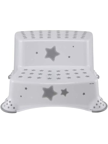 WellHome for Kids Tritthocker in Weiß/ Grau - (B)40 x (H)37 x (T)21 cm