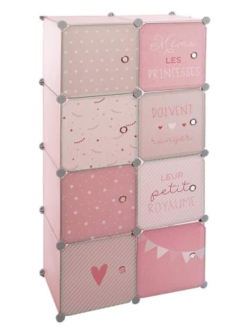 WellHome for Kids Aufbewahrungsregal in Rosa - (B)65 x (H)125 x (T)31,5 cm