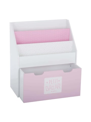 WellHome for Kids Bücherregal in Weiß/ Rosa - (B)62,7 x (H)70 x (T)30 cm