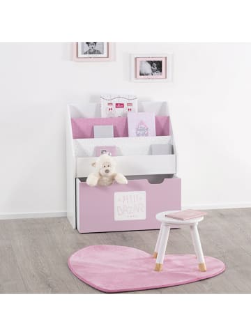 WellHome for Kids Bücherregal in Weiß/ Rosa - (B)62,7 x (H)70 x (T)30 cm