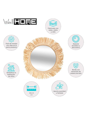 WellHome for Kids Spiegel in Beige - Ø 38 cm