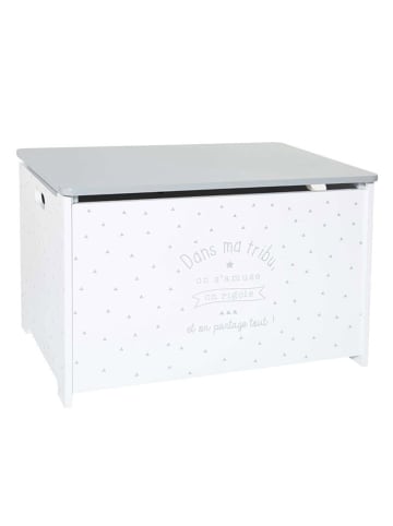 WellHome for Kids Skrzynia w kolorze białym na zabawki - 58 x 38 x 37,5 cm