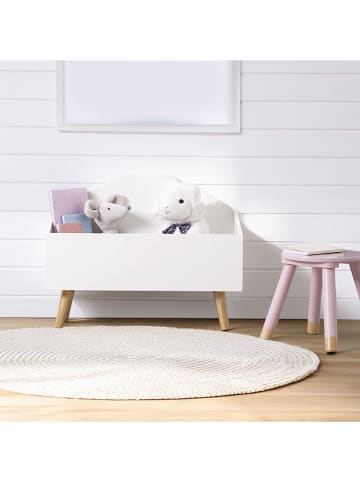 WellHome for Kids Skrzynia w kolorze białym na zabawki - 58 x 45,5 x 28 cm