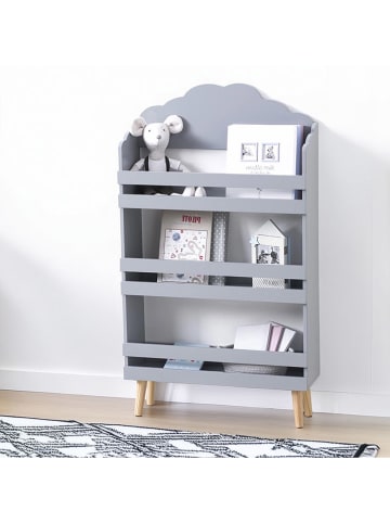 WellHome for Kids Bücherregal in Grau - (B)58 x (H)100 x (T)18 cm